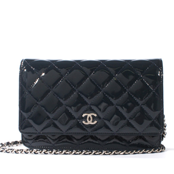 CHANEL シャネル バッグ コピー ショルダーバッグ A33814 クラシック エナメル ネイビー